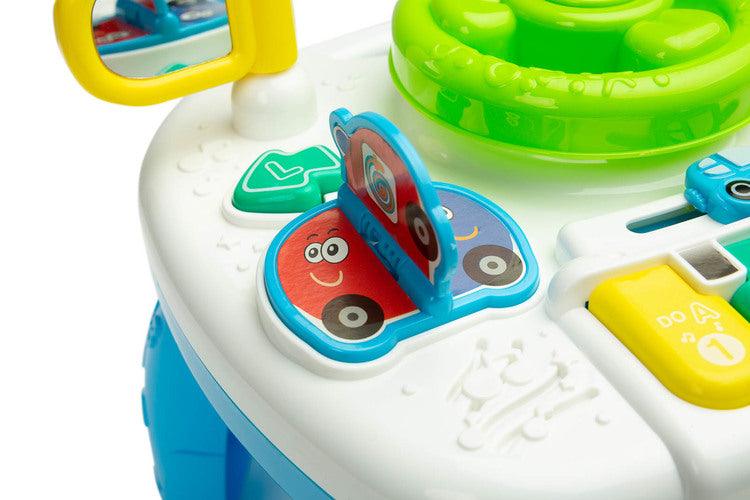 The Little Racers Drive's Table is a delightful educational toy from TOYZ that will provide your child with hours of great fun. The table is equipped with buttons and lights that harmonize with the loudspeaker emitting pleasant melodies and car sounds.