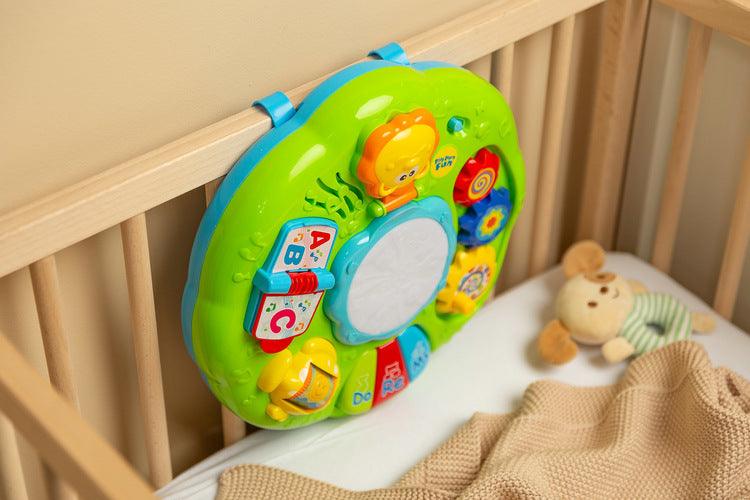Educational Musical ZOO Table from TOYZ is an electronic novelty for the youngest. The table is equipped with a speaker playing different melodies depending on the toy the child is playing with.