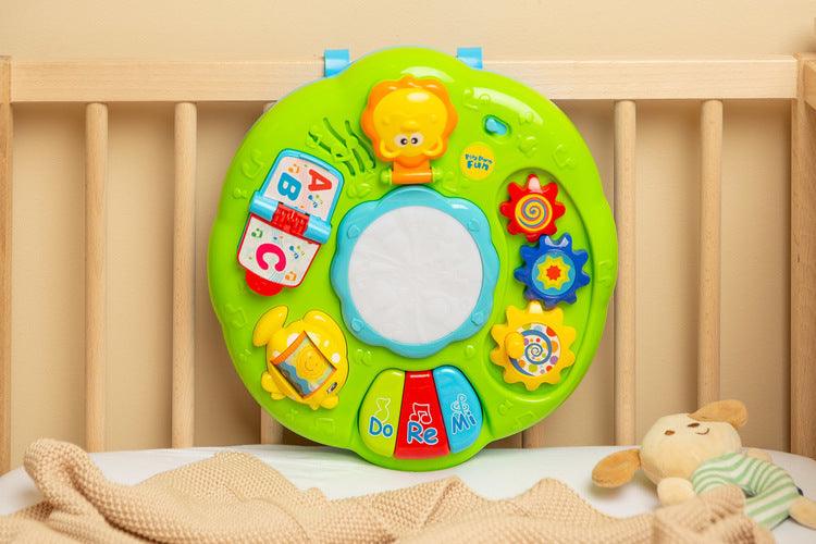 Educational Musical ZOO Table from TOYZ is an electronic novelty for the youngest. The table is equipped with a speaker playing different melodies depending on the toy the child is playing with.