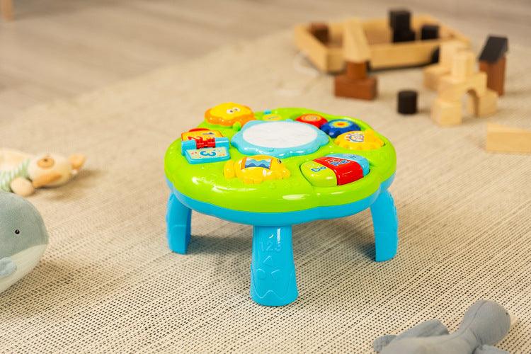 Educational Musical ZOO Table from TOYZ is an electronic novelty for the youngest. The table is equipped with a speaker playing different melodies depending on the toy the child is playing with.