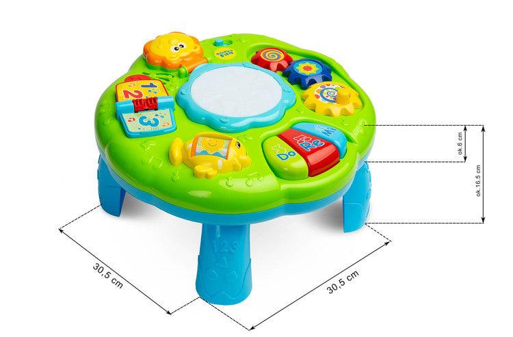 Educational Musical ZOO Table from TOYZ is an electronic novelty for the youngest. The table is equipped with a speaker playing different melodies depending on the toy the child is playing with.