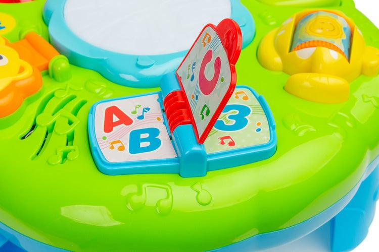 Educational Musical ZOO Table from TOYZ is an electronic novelty for the youngest. The table is equipped with a speaker playing different melodies depending on the toy the child is playing with.