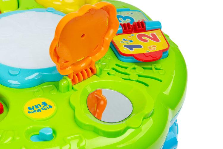 Educational Musical ZOO Table from TOYZ is an electronic novelty for the youngest. The table is equipped with a speaker playing different melodies depending on the toy the child is playing with.