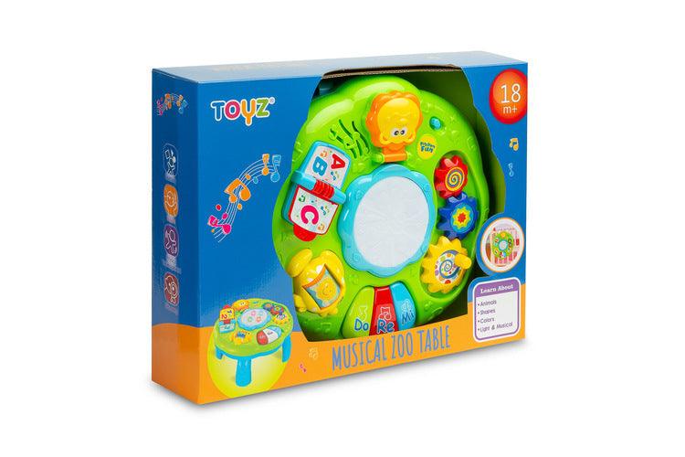Educational Musical ZOO Table from TOYZ is an electronic novelty for the youngest. The table is equipped with a speaker playing different melodies depending on the toy the child is playing with.