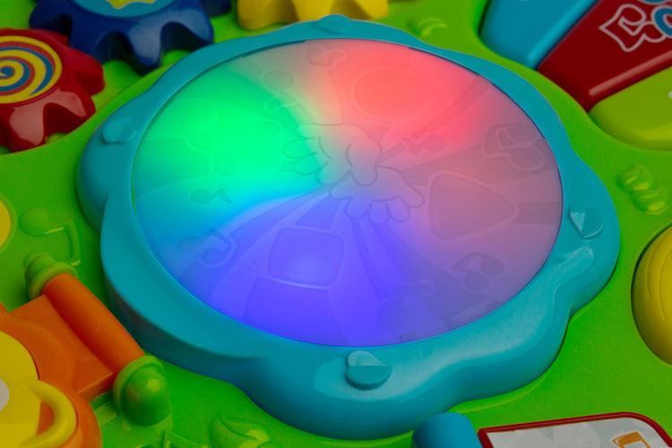 Educational Musical ZOO Table from TOYZ is an electronic novelty for the youngest. The table is equipped with a speaker playing different melodies depending on the toy the child is playing with.