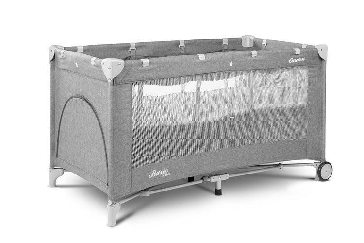Made some smart adjustments to the well known Basic model. It turned out to be so good, we decided to award it with a big PLUS. The most important addition is the second floor lever. It helps in childcare during the early stages (up to 9 kg) making every parent's life easier. Also the wheels are a handy extra – they allow to move the playpen around with ease. Our another goal was to make the Basic PLUS playpen elegant. We used solid and durable Melange fabrics for the upholstery.
