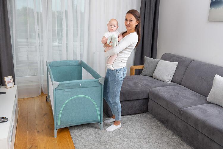 Made some smart adjustments to the well known Basic model. It turned out to be so good, we decided to award it with a big PLUS. The most important addition is the second floor lever. It helps in childcare during the early stages (up to 9 kg) making every parent's life easier. Also the wheels are a handy extra – they allow to move the playpen around with ease. Our another goal was to make the Basic PLUS playpen elegant. We used solid and durable Melange fabrics for the upholstery.