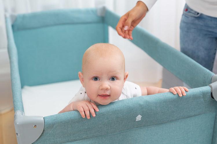 Made some smart adjustments to the well known Basic model. It turned out to be so good, we decided to award it with a big PLUS. The most important addition is the second floor lever. It helps in childcare during the early stages (up to 9 kg) making every parent's life easier. Also the wheels are a handy extra – they allow to move the playpen around with ease. Our another goal was to make the Basic PLUS playpen elegant. We used solid and durable Melange fabrics for the upholstery.