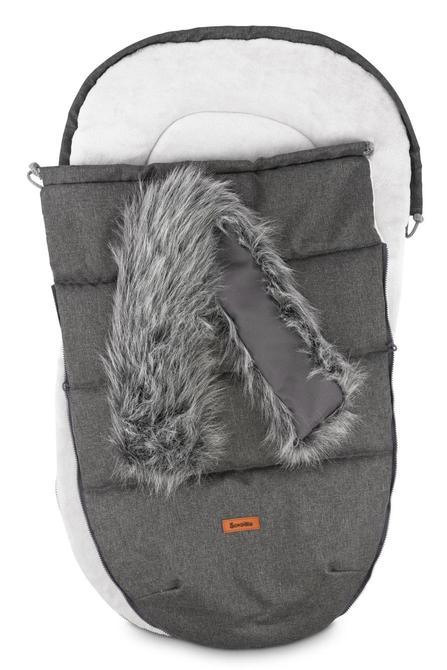 Indiana romper bag is a perfect product for winter walks. It combines a fashionable design and high quality. The romper bag is finished with a waterproof fabric imitating linen. Interior layer is made from soft and warm polar fleece. Additionally, between them, there is a fluffy, anti-allergic non-woven fabric which provides effective protection and comfort. The romper bag fits prams, strollers, and sledges. It also has holes for 5-point belts which enable safe fastening of a child.