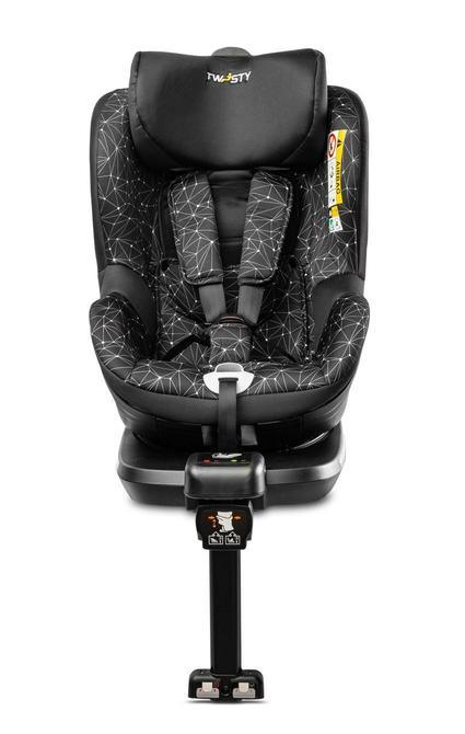 Twisty car seat to ensures safety in accordance with the ECE R129 approval standard, known as i-Size. Designed for comfort of small passengers and as long as possible travel rearward facing. This increases their safety and reduces the risk of injury. Children weighing max. 18 kg and height up to 105 cm.The Twisty seat is made of a soft-touch fabric. It has a set of inserts (including the headrest), which provides the ideal travel comfort for the babies and can be easily adapted to the growing child.