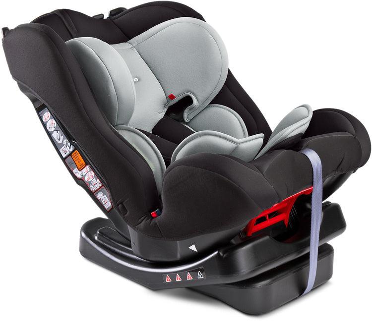 Combo seat (0-25 kg) means it can accompany the child through his or hers first 5 years of life. High quality fabrics, sturdy construction and solid manufacturing are just some of the combo stron points. 4-step seat incline helps in selecting the perfect seating position for the child and the adjustable headrest gives more comfort and safety during every trip. Car seat for children weight 0-25kg (group 0,I, II), rearward or forward-facing installation, 4 positions of seat incline adjustment.