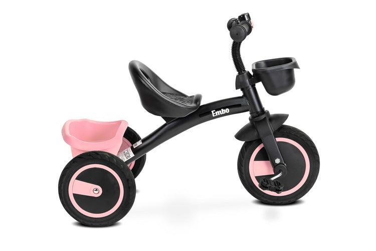 Tricycle Embo it's a bike that makes walks with your child enjoyable. Embo is characterized by a solid metal frame and durable foam wheels. Equipped with two baskets that are perfect for carrying toys and any other necessary accessories.