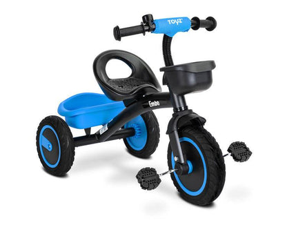 Tricycle Embo it's a bike that makes walks with your child enjoyable. Embo is characterized by a solid metal frame and durable foam wheels. Equipped with two baskets that are perfect for carrying toys and any other necessary accessories.