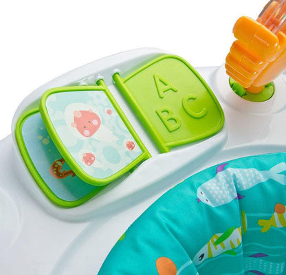 Ocean - Our activity jumper is an original alternative to walkers or other home activity toys. It is equipped with a toy panel and additional trinkets. The seat of the jumper rotates so all the interesting options are always within reach.