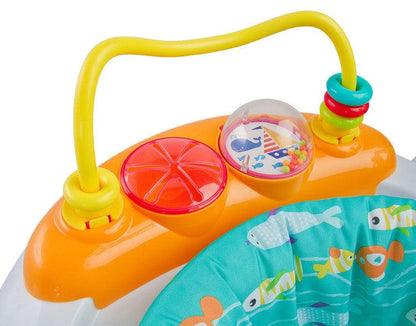 Ocean - Our activity jumper is an original alternative to walkers or other home activity toys. It is equipped with a toy panel and additional trinkets. The seat of the jumper rotates so all the interesting options are always within reach.