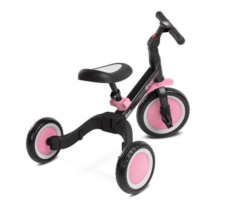 Fox is a clever, multifunctional bike, which is changing with your child's development. Thanks to unusual construction it can be used by a child above one-year-old. Fox can do even four functions, tricycle bike without pedals, classic tricycle with pedals, balance bike, two wheels bike with pedals. Due to these possibilities, Fox can easily adapt to small users and can serve them for many years. Foam wheels make that bike anytime's ready to use, and his light construction encourages long play!