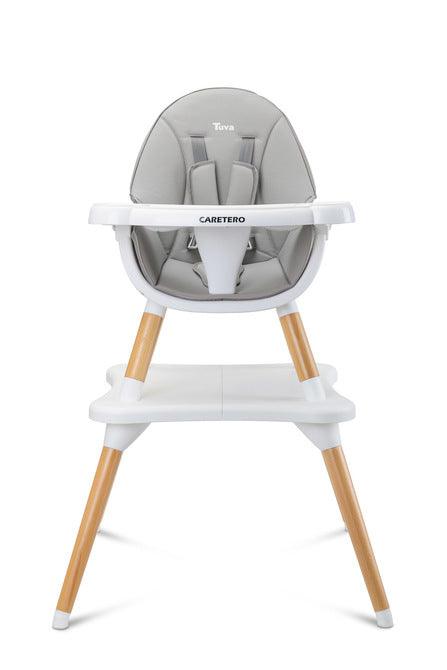 Tuva is a high chair that combines a unique Scandinavian style with functionality. Thanks to their simple design, they can be quickly adapted to the needs of the child. With a few movements (without removing the legs) it turns from a high chair into a stylish chair + table set. Tuva is made of high-quality materials, which makes it durable and safe. It has five-point belts and additional protection at the tray, which prevents the baby from slipping.