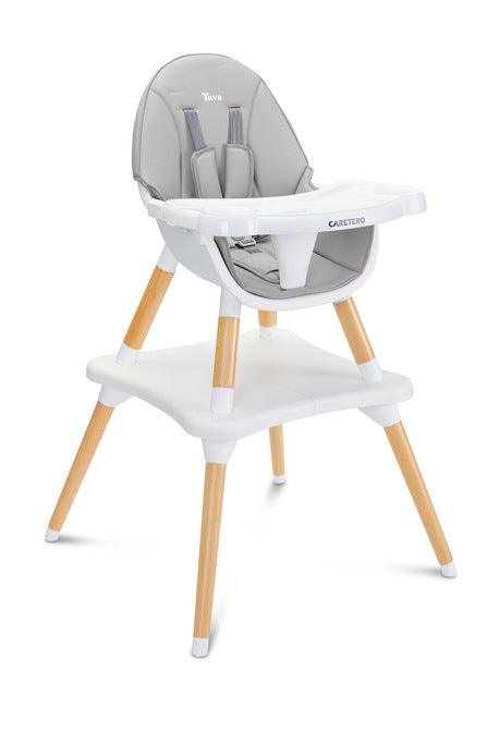 Tuva is a high chair that combines a unique Scandinavian style with functionality. Thanks to their simple design, they can be quickly adapted to the needs of the child. With a few movements (without removing the legs) it turns from a high chair into a stylish chair + table set. Tuva is made of high-quality materials, which makes it durable and safe. It has five-point belts and additional protection at the tray, which prevents the baby from slipping.