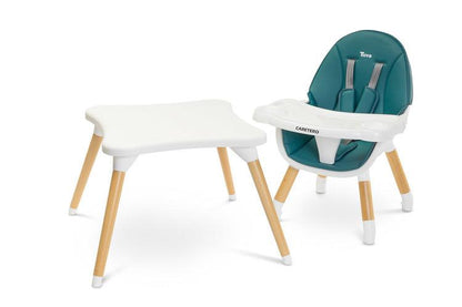 Tuva is a high chair that combines a unique Scandinavian style with functionality. Thanks to their simple design, they can be quickly adapted to the needs of the child. With a few movements (without removing the legs) it turns from a high chair into a stylish chair + table set. Tuva is made of high-quality materials, which makes it durable and safe. It has five-point belts and additional protection at the tray, which prevents the baby from slipping.