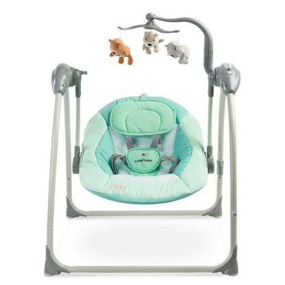 LOOP swing has been equipped with many modern solutions to help parents in everyday-care of their baby. Apart from melodies and five swinging speeds, the LOOP swing has an included remote controller. Additionally, LOOP has a voice recognition mode that switches the swing on when the baby starts crying.