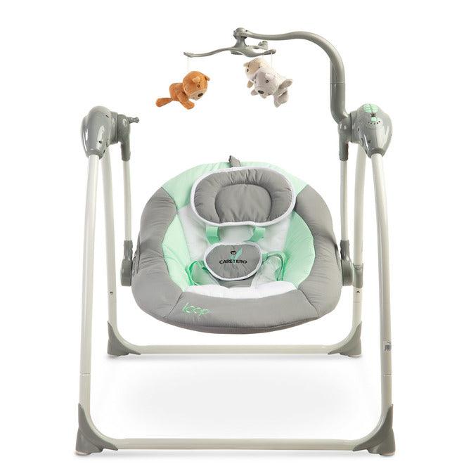 LOOP swing has been equipped with many modern solutions to help parents in everyday-care of their baby. Apart from melodies and five swinging speeds, the LOOP swing has an included remote controller. Additionally, LOOP has a voice recognition mode that switches the swing on when the baby starts crying.