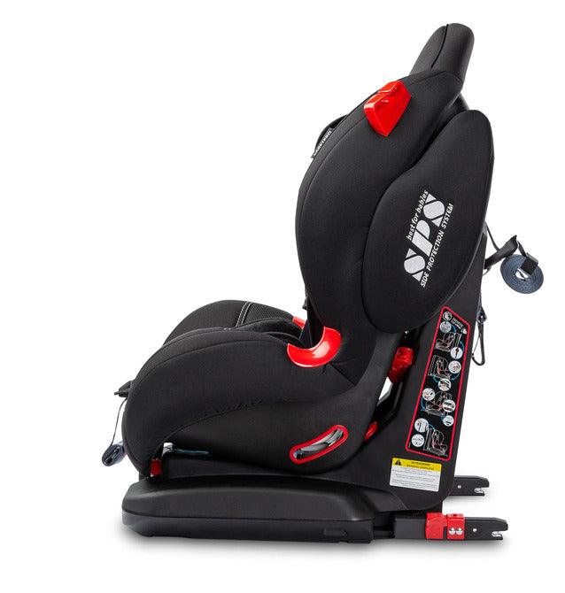 This seat is based on one of our most popular models Sport Turbo. It was upgraded with ISOFIX and TopTether fixings for even easier and safer installation. All other advantages of the Sport Turbo model have been retained – wide range of seat tilt adjustment, two-piece seat cushion and baby-friendly upholstery. Sport TurboFIX can be installed with the use of 3-point car belts. Car seat for children weight 9-36kg (groups I, II), forward facing installation with ISOFIX and TopTether anchors.