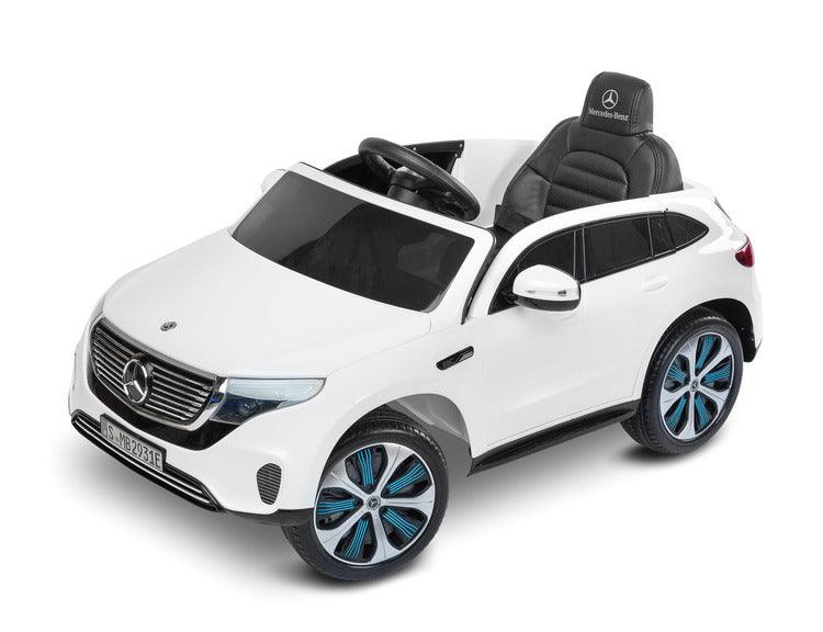 MERCEDES BENZ EQC POLICE is a licensed TOYZ car, which is based on an electric car of the German brand. The appearance reflects the avant-garde and independent esthetics of the real EQC 400 4Matic model, including the characteristic LED lights. The battery carrier has self-adhesive stickers that turn the MERCEDES EQC into a police version. The wheels are made of EVA foam, and the seat is made of eco-leather. 