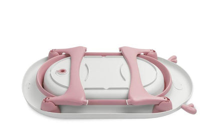 Foldable bathtub for small bathrooms and travels.It folds flat which makes it possible to save a lot of space in the apartment or a car.  The bathtub has a classic shape and is decorated with cute deer horns. It can be used from the first days of baby’s life until he/she is ready for a bath in a traditional bath tub. It is made of durable and skin-friendly material. Additionally, the legs of the bathtub are equipped with anti-slip pads which prevent sliding and a blockade against self-folding.