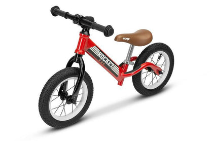 Rocket inspired by classical cross motorbikes. The looks are only an introduction to all the fun ahead. Rocket is as dynamical, as it is safe. It will be the perfect companion in your child's first rides on a two-wheeler. What are you gaining? Comfortable ride on uneven terrain's thick air-tires help in absorbing shakes. Dynamic looks that encourage to spend time active grip and handlebar covers provide protection during dynamic rides.