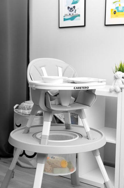 Velmo is a high chair that combines modern style with functionality. Thanks to their simple design, they can be quickly adapted to the needs of the child. With a few movements (without removing the legs) it turns from a high chair into a stylish chair + table set. Velmo is made of high quality materials, which makes it durable and safe. The Velmo feeding chair is intended for children who can sit up unaided, aged from 6 months to approx. 3-4 years, weighing up to 15 kg.