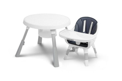 Velmo is a high chair that combines modern style with functionality. Thanks to their simple design, they can be quickly adapted to the needs of the child. With a few movements (without removing the legs) it turns from a high chair into a stylish chair + table set. Velmo is made of high quality materials, which makes it durable and safe. The Velmo feeding chair is intended for children who can sit up unaided, aged from 6 months to approx. 3-4 years, weighing up to 15 kg.