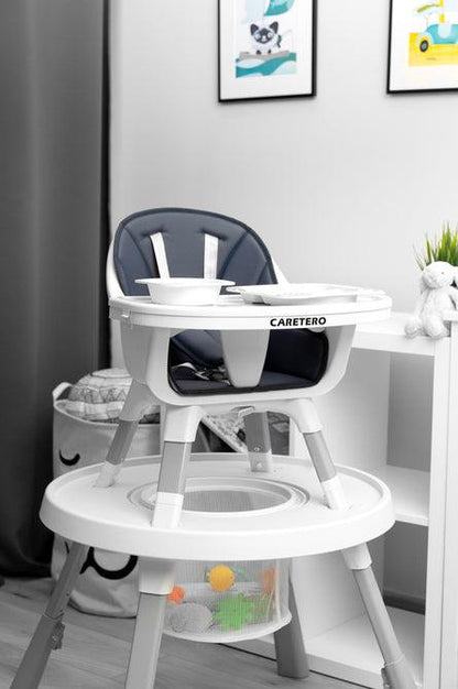 Velmo is a high chair that combines modern style with functionality. Thanks to their simple design, they can be quickly adapted to the needs of the child. With a few movements (without removing the legs) it turns from a high chair into a stylish chair + table set. Velmo is made of high quality materials, which makes it durable and safe. The Velmo feeding chair is intended for children who can sit up unaided, aged from 6 months to approx. 3-4 years, weighing up to 15 kg.