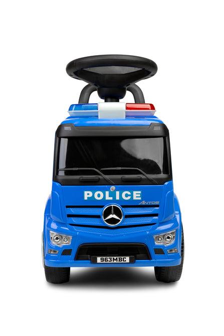 The Toyz Police vehicle is made under the license of the Mercedes brand. Intense colors, light and sound signals, as well as a steering wheel with a horn are the things that will make future policemen love the ride-on truck. The vehicle is made of high-quality plastic. There is a toy compartment under the comfortable seat. The ride-on car has protection against tipping over to the rear.