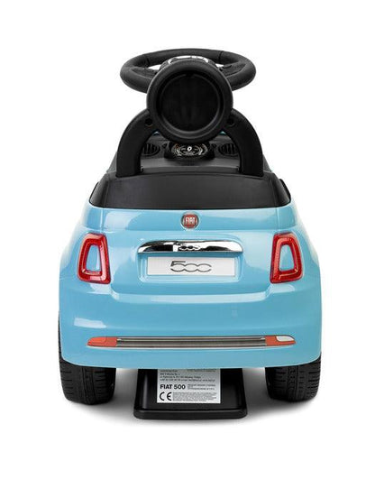 The Fiat 500 children's ride-on car from Toyz combines the charm of Italian design with high-quality workmanship. It will help in learning to move independently and will be a lot of fun while having fun. The vehicle has a realistic steering wheel with two buttons that make sounds. There is a toy compartment under the seat.