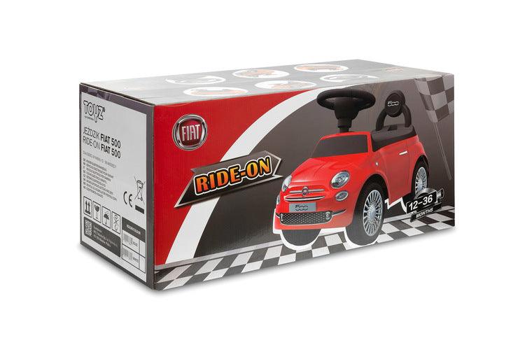 The Fiat 500 children's ride-on car from Toyz combines the charm of Italian design with high-quality workmanship. It will help in learning to move independently and will be a lot of fun while having fun. The vehicle has a realistic steering wheel with two buttons that make sounds. There is a toy compartment under the seat.