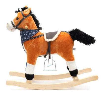 The Baby Mix rocking horse was designed for children who like adventure. It resembles a real animal, which will make your child feel like a real rider. The horse is made of soft plush. The rocker is equipped with wooden runners, profiled in such a way as to prevent it from tipping over while playing. A comfortable saddle, halter, stirrups, wooden handles and runners will ensure comfort and safety while your baby rocks carefree.