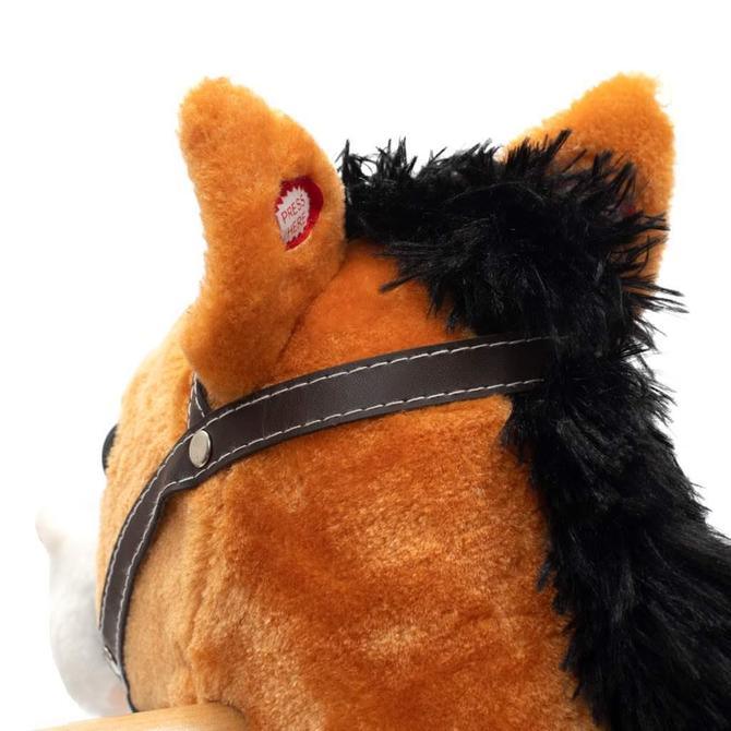 The Baby Mix rocking horse was designed for children who like adventure. It resembles a real animal, which will make your child feel like a real rider. The horse is made of soft plush. The rocker is equipped with wooden runners, profiled in such a way as to prevent it from tipping over while playing. A comfortable saddle, halter, stirrups, wooden handles and runners will ensure comfort and safety while your baby rocks carefree.