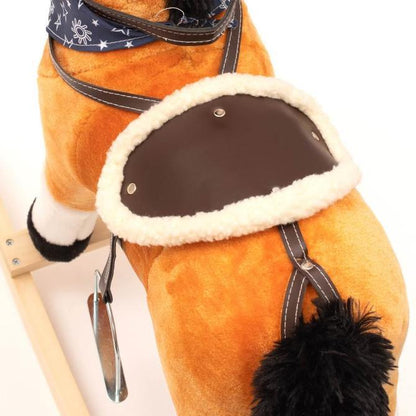 The Baby Mix rocking horse was designed for children who like adventure. It resembles a real animal, which will make your child feel like a real rider. The horse is made of soft plush. The rocker is equipped with wooden runners, profiled in such a way as to prevent it from tipping over while playing. A comfortable saddle, halter, stirrups, wooden handles and runners will ensure comfort and safety while your baby rocks carefree.