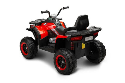 Solo is a TOYZ battery vehicle that will undoubtedly awaken your love of ATVs. Large sizes make the child feel as if he is riding a real four-wheeler. 4 powerful 45 W motors and large wheels with rubber cover make Solo easily cope with unevenness and light hills. The vehicle has 2 speeds and a reverse gear. The fun of driving is increased by the multimedia panel with USB and Bluetooth inputs.Driving comfort is increased by shock absorbers and a large comfortable seat with backrest.