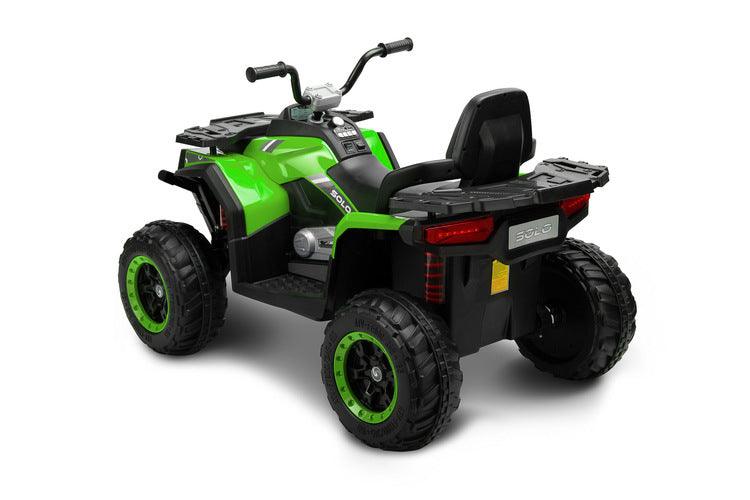 Solo is a TOYZ battery vehicle that will undoubtedly awaken your love of ATVs. Large sizes make the child feel as if he is riding a real four-wheeler. 4 powerful 45 W motors and large wheels with rubber cover make Solo easily cope with unevenness and light hills. The vehicle has 2 speeds and a reverse gear. The fun of driving is increased by the multimedia panel with USB and Bluetooth inputs.Driving comfort is increased by shock absorbers and a large comfortable seat with backrest.