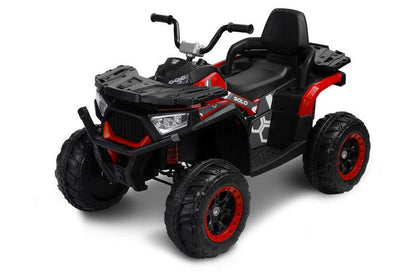 Solo is a TOYZ battery vehicle that will undoubtedly awaken your love of ATVs. Large sizes make the child feel as if he is riding a real four-wheeler. 4 powerful 45 W motors and large wheels with rubber cover make Solo easily cope with unevenness and light hills. The vehicle has 2 speeds and a reverse gear. The fun of driving is increased by the multimedia panel with USB and Bluetooth inputs.Driving comfort is increased by shock absorbers and a large comfortable seat with backrest.