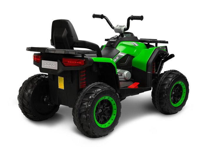 Solo is a TOYZ battery vehicle that will undoubtedly awaken your love of ATVs. Large sizes make the child feel as if he is riding a real four-wheeler. 4 powerful 45 W motors and large wheels with rubber cover make Solo easily cope with unevenness and light hills. The vehicle has 2 speeds and a reverse gear. The fun of driving is increased by the multimedia panel with USB and Bluetooth inputs.Driving comfort is increased by shock absorbers and a large comfortable seat with backrest.