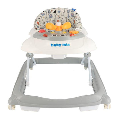 Baby Mix baby walker in cheerful colors. The walker will provide your child with a lot of fun thanks to the interactive toys, it is height adjustable and has a cover that can be folded and washed. It is made of high-quality plastic. Dimension: 67x64 cm. Maximum load 12 kg. The package does not contain batteries.