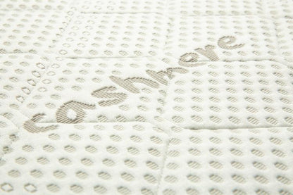 VISCO-LATEX CASHMERE MATTRESS 120x60 cm is a reversible mattress of around 13cm thickness using space technology. Visco foam is an advanced type of mattress filling. Under the influence of temperature, it matches the shape of the body. It has rehabilitation and orthopedic qualities. Due to its flexibility, latex foam perfectly fits the shape of the body. The removable cover made of cashmere has thermal properties which makes it perfect to use in the summer, as well as in the winter.