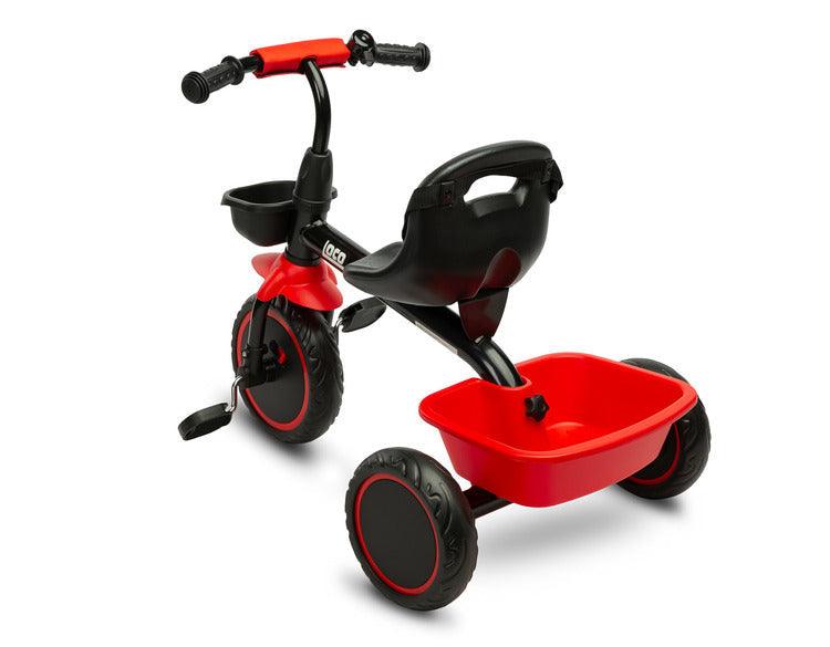 Loco tricycle from Toyz will make the time spent on a walk more enjoyable for children, and will also help them develop better motor coordination. Loco features a sturdy metal frame and impenetrable foam wheels. It is equipped with 2 capacious baskets that allow you to transport toys or other accessories useful for a walk.