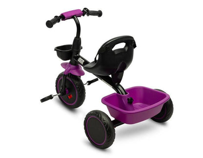 Loco tricycle from Toyz will make the time spent on a walk more enjoyable for children, and will also help them develop better motor coordination. Loco features a sturdy metal frame and impenetrable foam wheels. It is equipped with 2 capacious baskets that allow you to transport toys or other accessories useful for a walk.