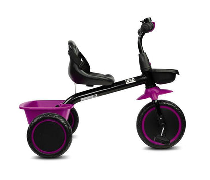 Loco tricycle from Toyz will make the time spent on a walk more enjoyable for children, and will also help them develop better motor coordination. Loco features a sturdy metal frame and impenetrable foam wheels. It is equipped with 2 capacious baskets that allow you to transport toys or other accessories useful for a walk.