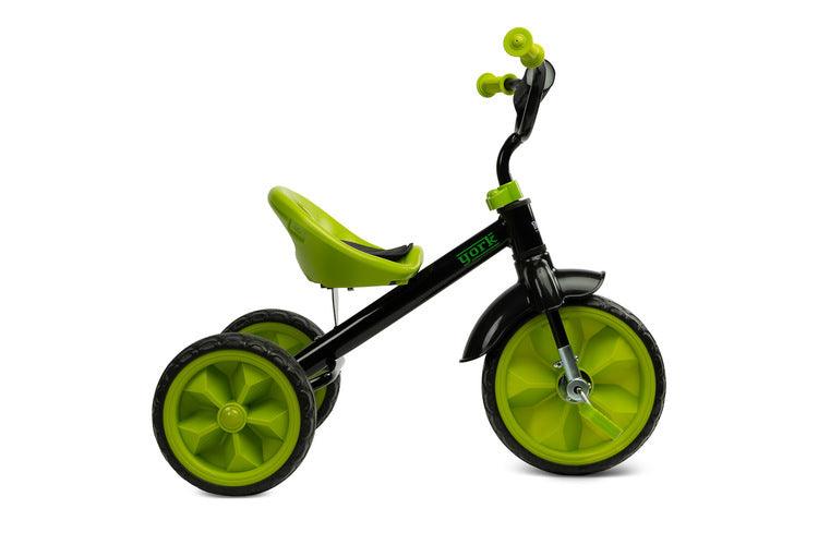 York is a perfect tricycle for parents who search for a first pedal-equipped bike for their child. It is lightweight, compact and easy to transport. York's biggest advantage though is the amount of fun it gives to the kids! What are you gaining?-  Great looks that encourage your child to play-  Small weight, the York tricycle is based on a light frame and is equipped with EVA foam wheels-  Longevity solid metal frame and high quality materials will endure many years of great fun.