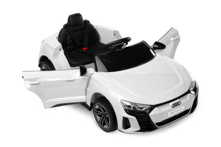 The Audi RS E-Tron GT from Toyz is a unique battery-powered vehicle for children. The design elements of the "adult" model were faithfully reproduced. The V-shaped rear beam of lights, the X-shaped headlamps and the entire body with the dynamic proportions of the GT inspired by sporty dynamics are noteworthy. As befits a real Audi sports car, it has a 4-wheel drive. Comfort and safety of play are ensured by: shock absorbers, EVA foam wheels, eco-leather seat, 3-point belts, slow start and automatic brake.