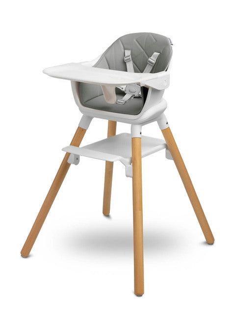 Bravo is a high chair that makes it easy for small children to sit together with adults. The elegant look and delicate colors will appeal not only to fans of Scandinavian design. Bravo can be used in many ways: with the function of a high chair, a low seat and a stool (high and low). It has two levels of footrest adjustment (16 cm and 24 cm) ensuring comfort for older children. During feeding, the profiled tray ensures that nothing will spill onto the floor.